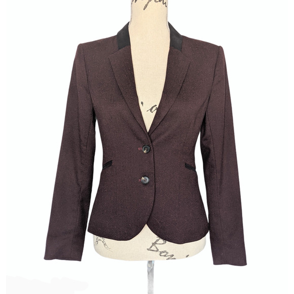 H&M Riding Blazer Maroon & Black Size 6